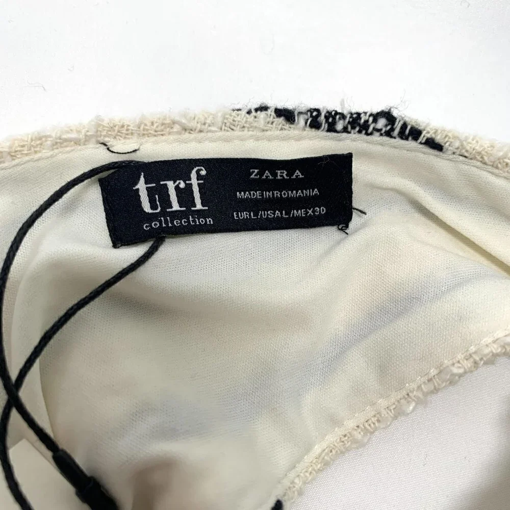 Zara TRF Striped Sleeveless Mini Sheath Dress - Black/White, Size Large NWT - Picture 3 of 10